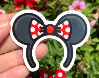 Sticker hoofdband Minnie Mouse: waterdichte vinylsticker