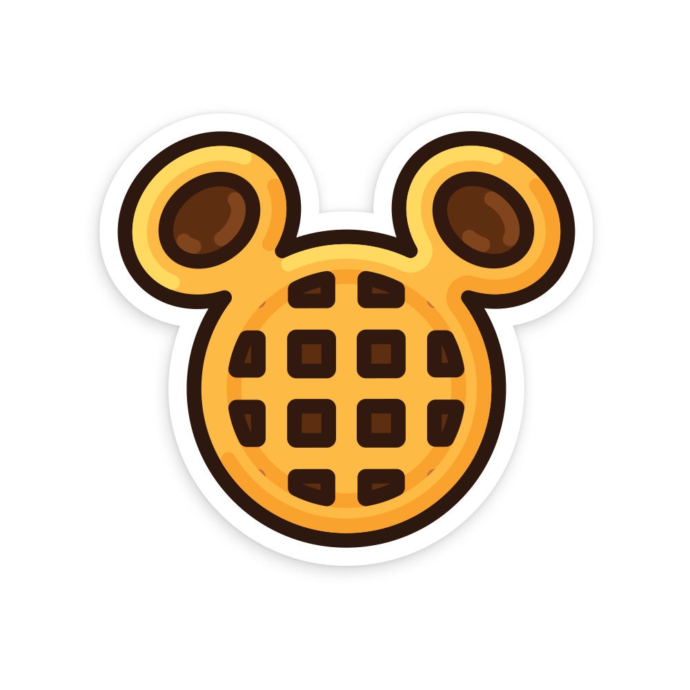 Mickey Waffle Sticker / Vinyl Sticker / Disney Sticker / Etsy Nederland
