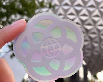 Holographic Retro Epcot Logo Sticker - Waterproof Vinyl