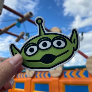 Green Alien Vinyl Sticker: Toy Story Laptop Decal