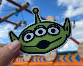 Green Alien Vinyl Sticker: Toy Story Laptop Decal