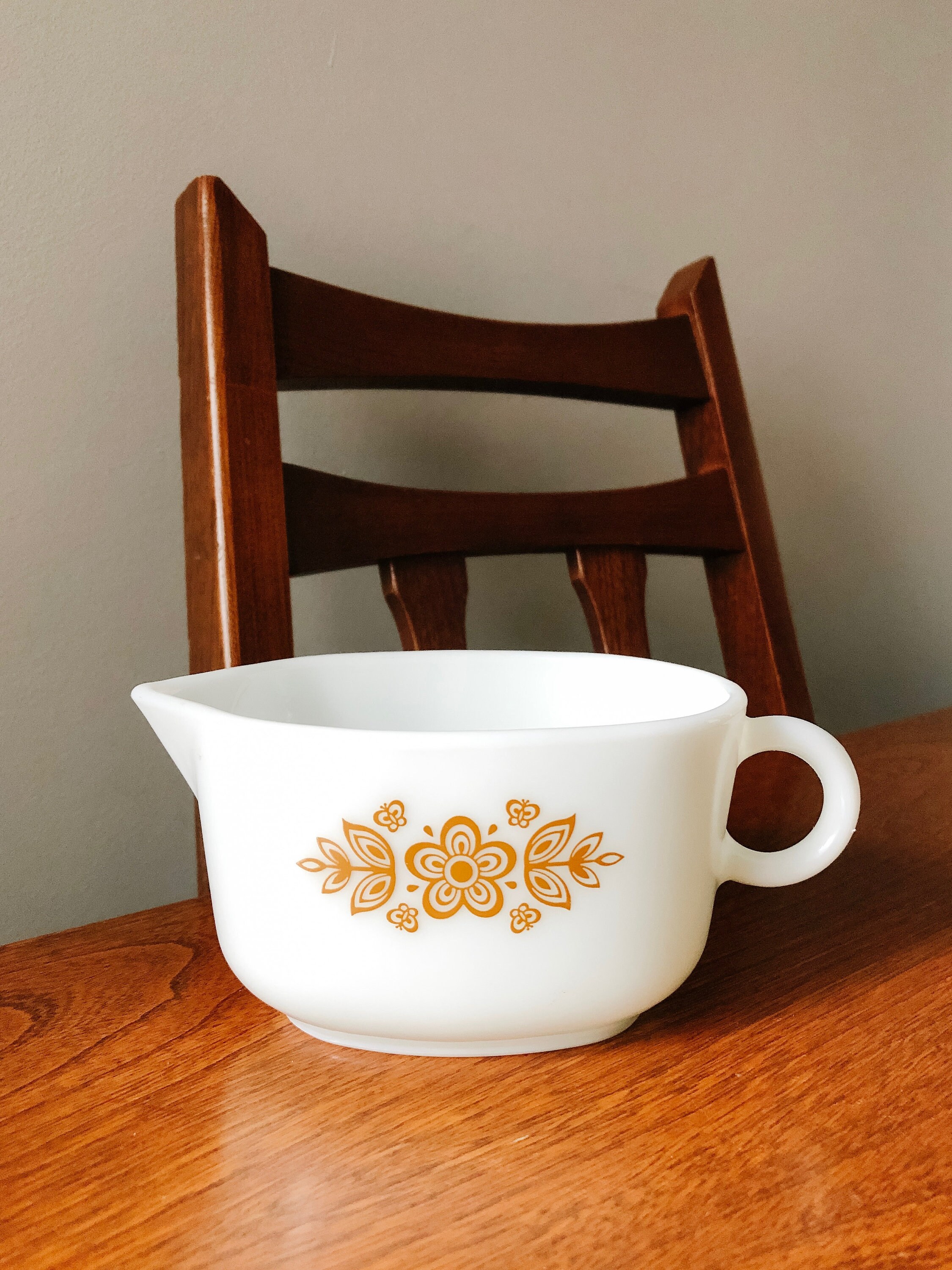 Butter Gold Pyrex Milk Glass Butter gold Milk Glass Gravy Boat Pyrex Dining & Serving Kitchen