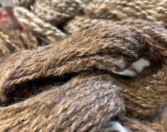 Handspun dark Moorit Shetland yarn. 3.5 oz, 188yards/3.7 oz, 200 yards.
