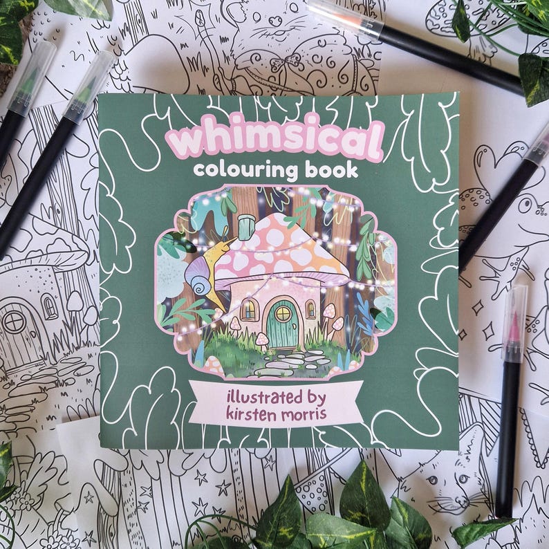Whimsical Colouring Book - Nature Lover Animals & Bugs - Frogcore Whimsycore afbeelding 1