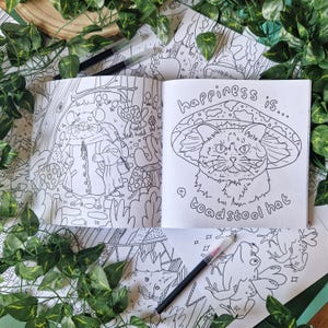 Whimsical Colouring Book - Nature Lover Animals & Bugs - Frogcore Whimsycore afbeelding 2