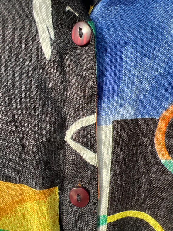 VTG NWT 80s 90s abstract pop art rayon shirt - image 6
