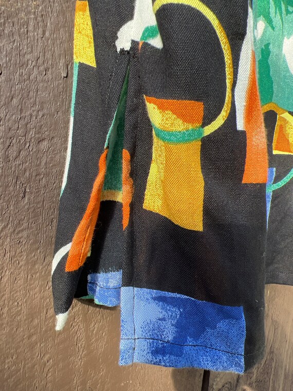 VTG NWT 80s 90s abstract pop art rayon shirt - image 5