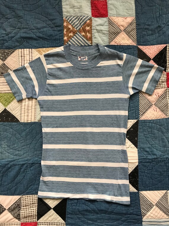 VTG 1940s Collegiate striped tshirt tee 40s