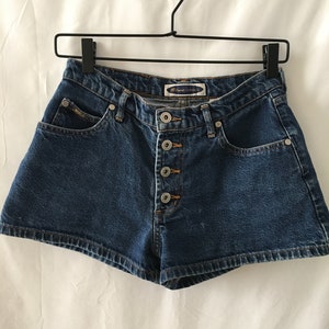 Vintage 90s Button-Fly High-Waisted Denim Shorts Size Small image 6