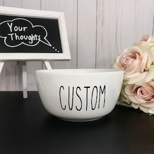 Free Shipping!!! | Rae Dunn Inspired | Made To Order | Ceramic Bowl| Custom Text Bowl | 6' Diameter | Personalized Bowl | Perfect Gift Bowl