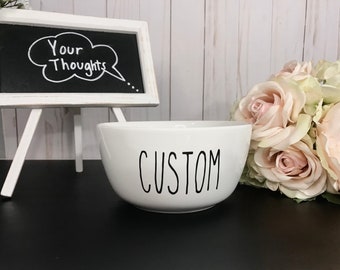 Free Shipping!!! | Rae Dunn Inspired | Made To Order | Ceramic Bowl| Custom Text Bowl | 6' Diameter | Personalized Bowl | Perfect Gift Bowl
