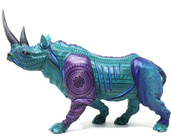 Alebrije - Rhinoceros Guidxi - 14 in. 36 cm. - Mexican art