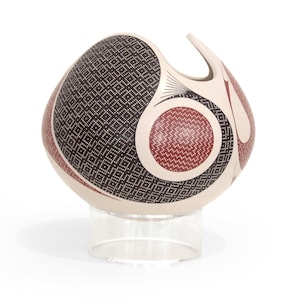 マタ・オルティス陶器 - 砂漠の球体 - エリアス・ペーニャ - 19 cm. 7.4 in. - メキシコ美術