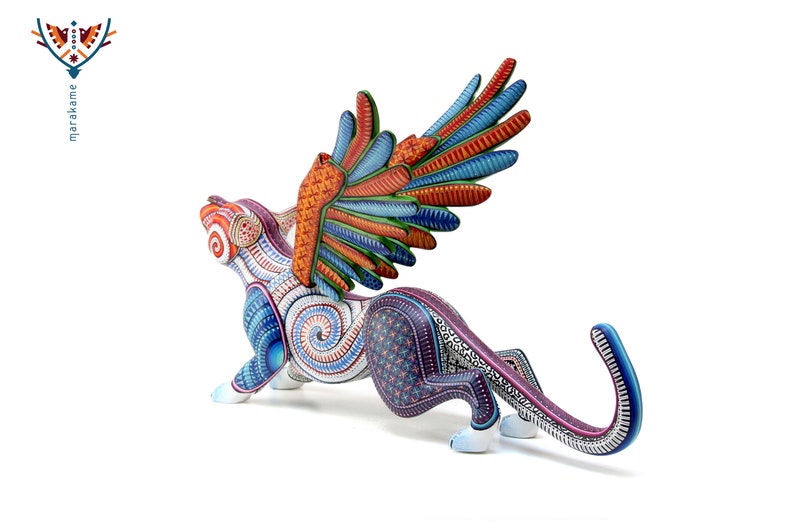 Alebrije Winged Jaguar Xil 37 cm. 15cm. Mexican art image 5