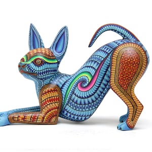 Alebrije Dog - Xoloitzcuintle stretching - 7.8 in. - Mexican folk art