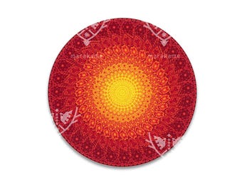 Nierika de Chaquira Huichol Kreis – Ut+anaka – 60 cm. 24 Zoll – Mexikanische Kunst
