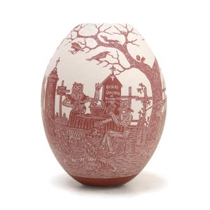 Mata Ortiz Ceramics - Reddish sunset - 15.5 cm. 6.3 in. - Mexican folk art