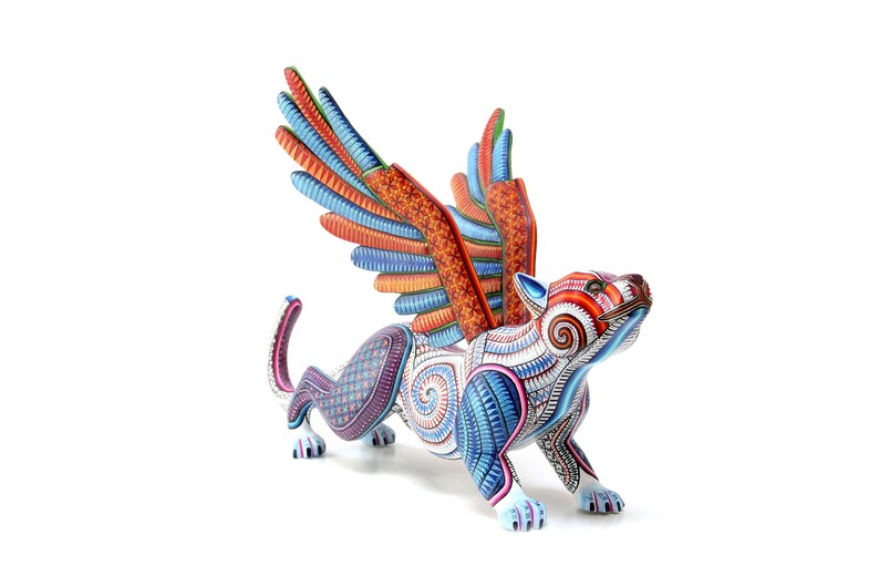 Alebrije Winged Jaguar Xil 37 cm. 15cm. Mexican art image 1