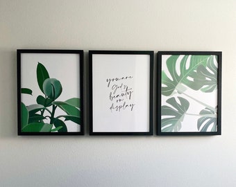 Botanical Print Set, Living Room Wall Art, Home Decor Gift, Houseplant ...