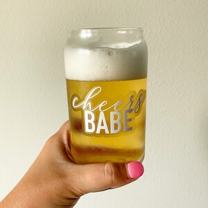 Beer Can Glass, DISHWASHER SAFE, Iced Coffee Glass, Iced Coffee Cup, Beer Shaped Glass, Clear Coffee Mug