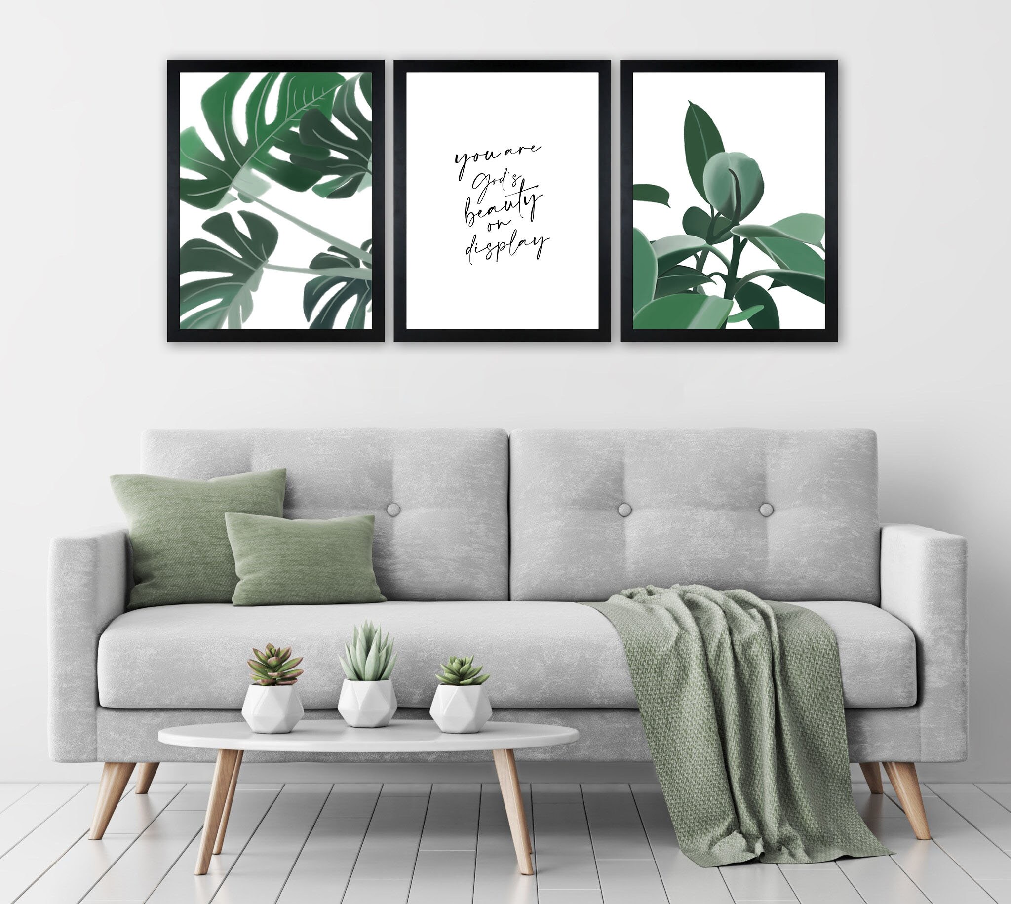 Botanical Print Set Living Room Wall Art Home Decor Gift | Etsy