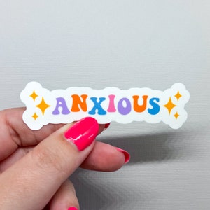 Anxious, Anxiety, Bookish, Book, Mental Health Sticker | Laptop, Kindle, Water Resistant Die Cut Decal