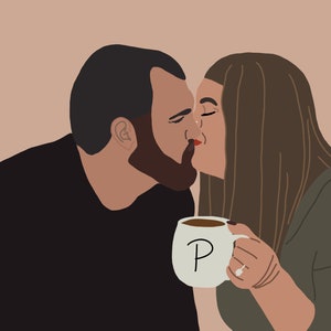 Custom Couple Portrait Illustration, Drawing From Photo, Custom Anniversary, Wedding, Personalized gift
