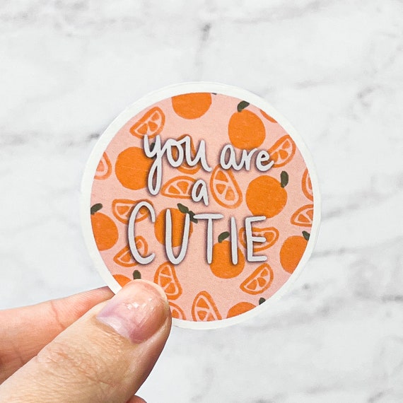 Cute Orange Clementine Sticker Water Resistant Laminated Vinyl Decal