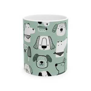 Taza de café con dibujos de perros bonitos