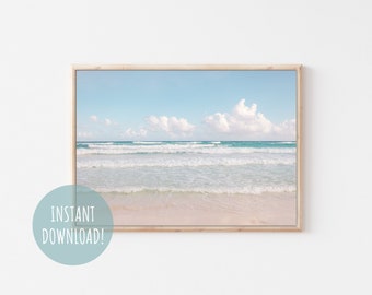 Ocean Print, Beach Photography, Printable Ocean Art, Ocean Waves, Photography, Ocean Digital Download