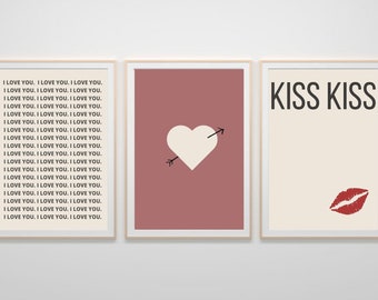 Valentine’s Day Wall Art | Set of 3 | Printable Wall Art