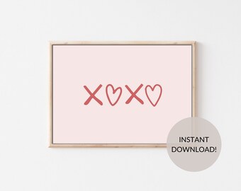 Valentines Day Wall Art & Card Art | Xoxo | Printable