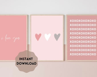 Valentine’s Day Wall Art | Set of 3 | Printable Valentine’s Day Art