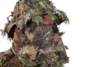 Leafy 3D Camo Bucket Hat with Face Mask, Spring Turkey Hunting