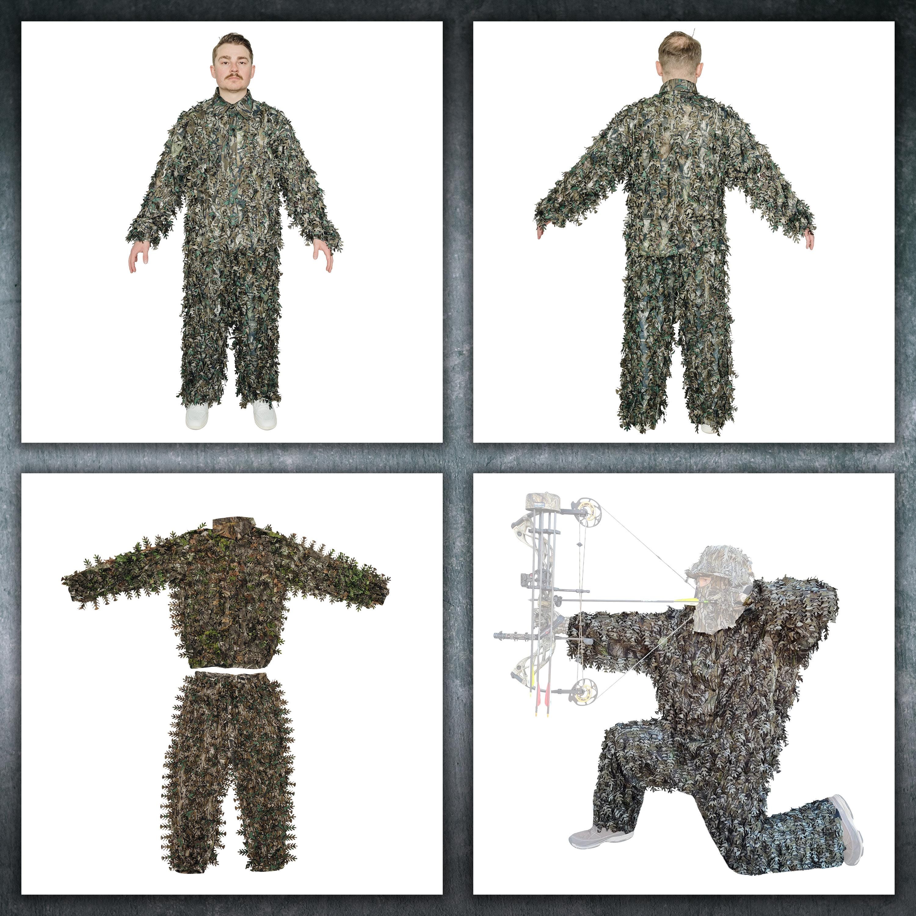 Tuta Mimetica Ghillie Suit 3D Invernale, Bianca - Per Caccia, Fotografia Wildlife, Taglia Unica (38-40)