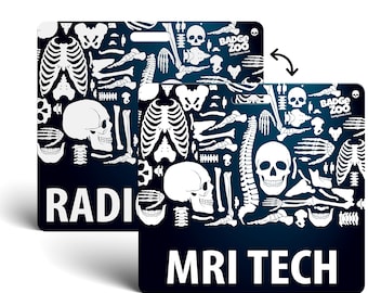 MRI TECH / Radiology Badge Buddy Horizontal Heavy Duty Badge Tags Backer Card Double Sided Badge Identification Card - by BadgeZoo