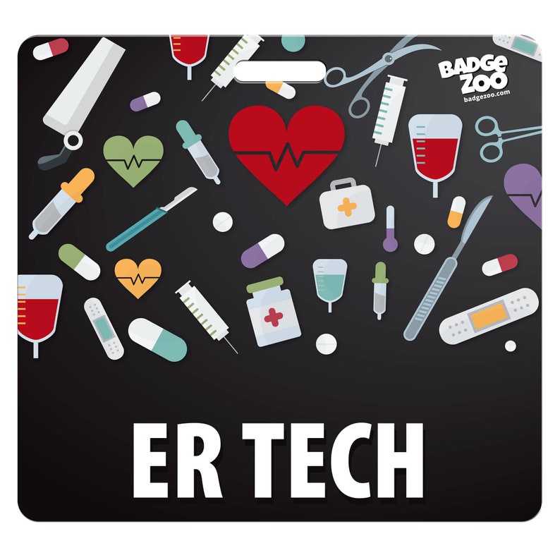 ER Tech Badge Buddy Black Horizontal Heavy Duty With Medical Etsy Canada