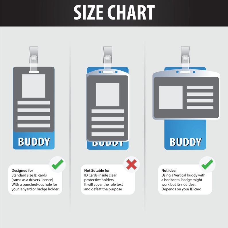 Custom Vertical Badge Buddy / Multiple Designs and With 20 Etsy