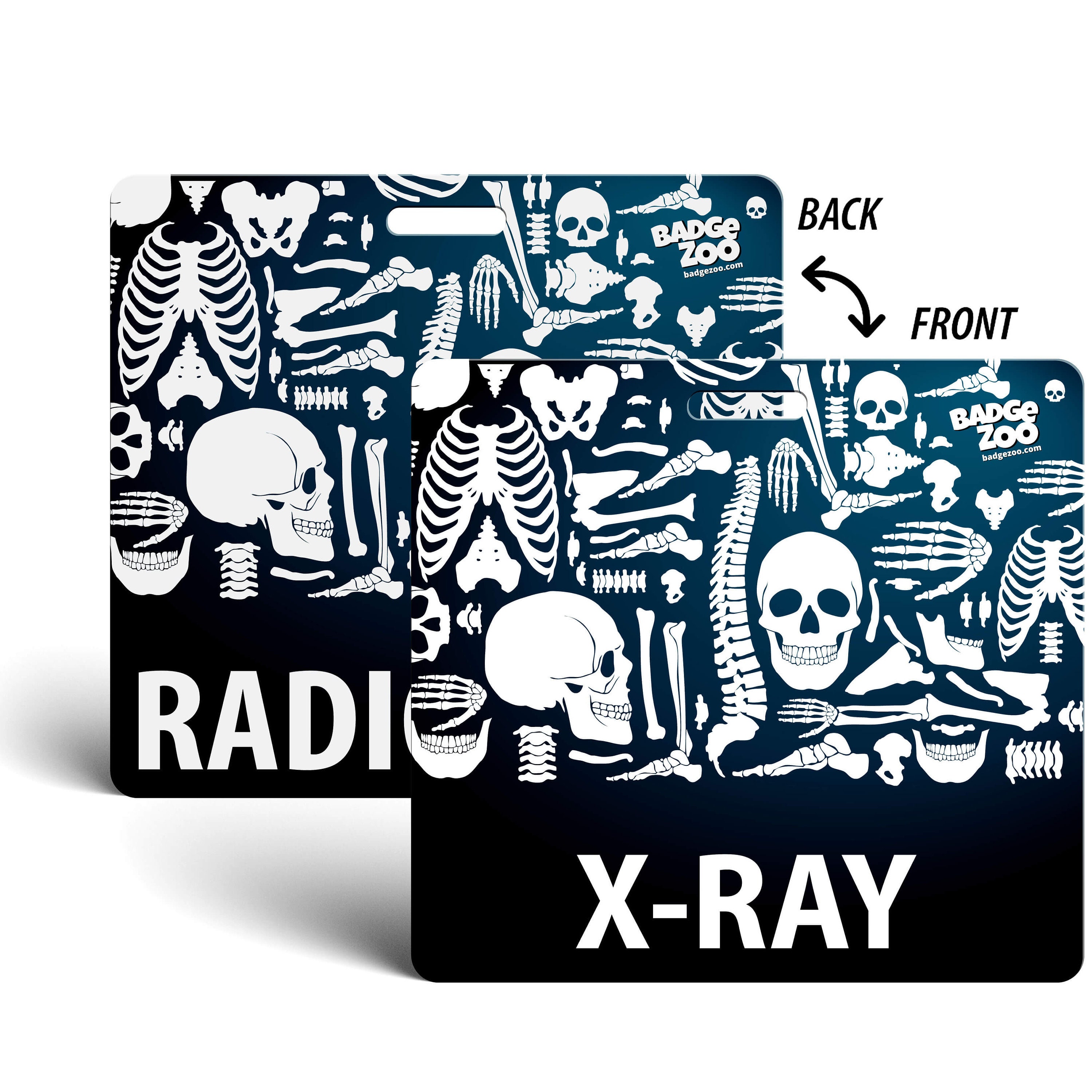 X-Ray / Radiology Badge Buddy - Black - Skeleton Themed - Radiology H…
