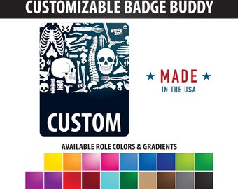 X-RAY Radiology Badge Buddy - Horizontal OVERSIZED - Multiple Background Colors - Custom