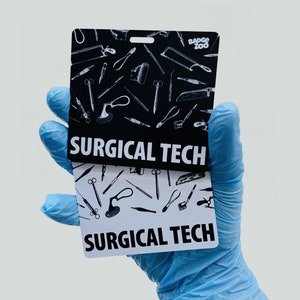 Surgical Tech Badge Buddy - Surgical Tools Pattern Print