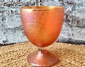 Vintage, marigold carnival glass, goblet
