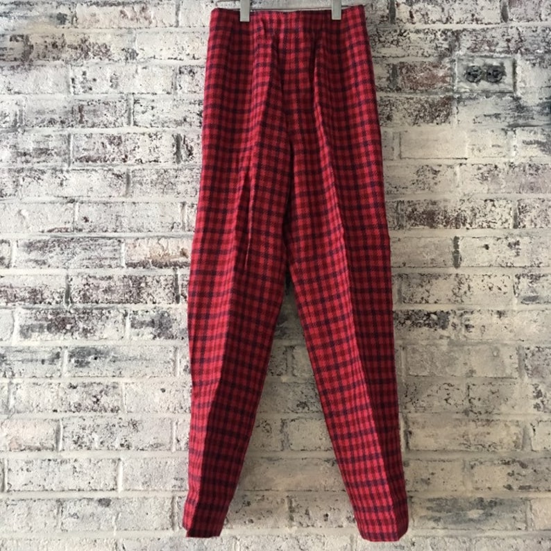 wool checked pants Vintage Hadley