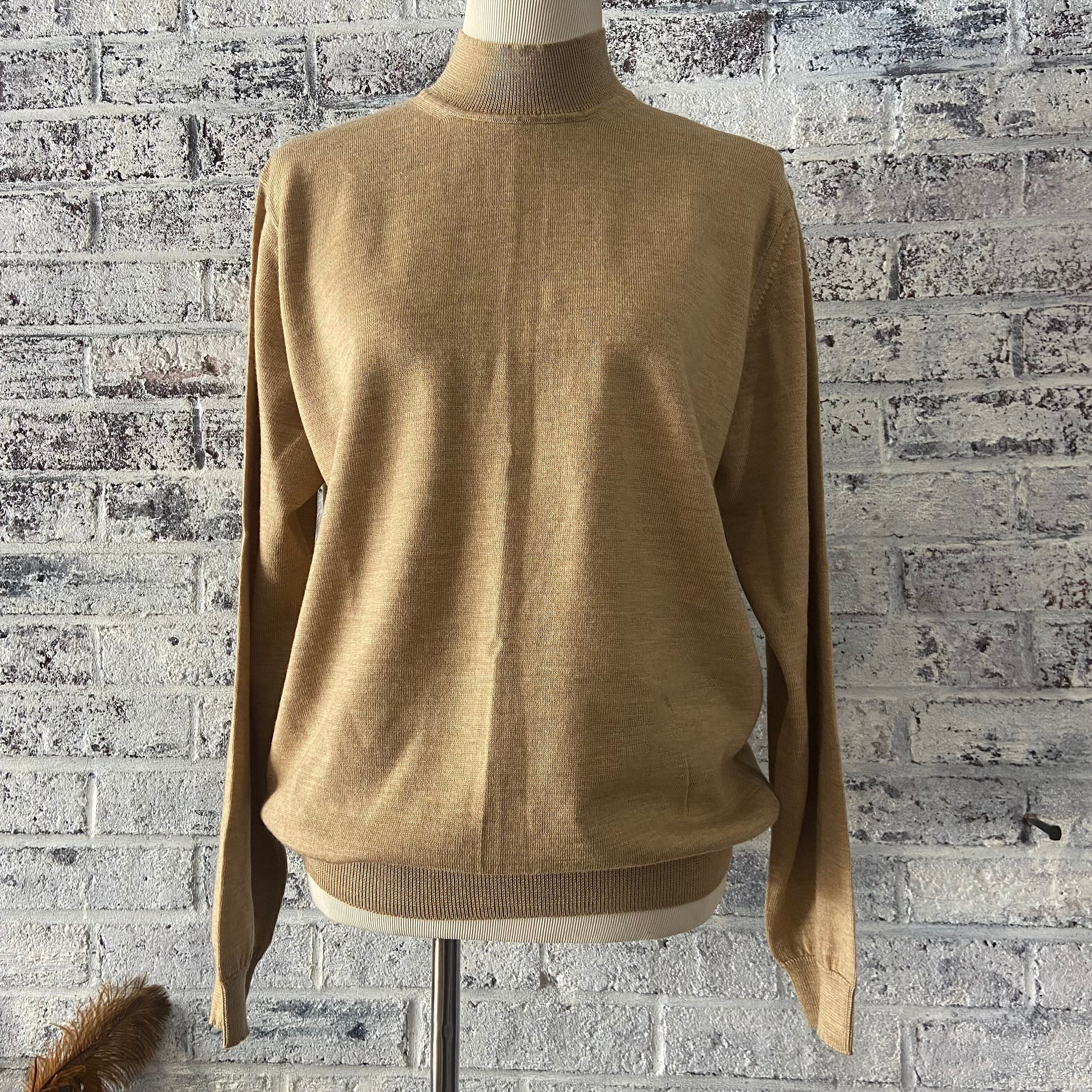 Mens Vintage Italian 100 Wool John Ashford Mock Neck Sweater Etsy