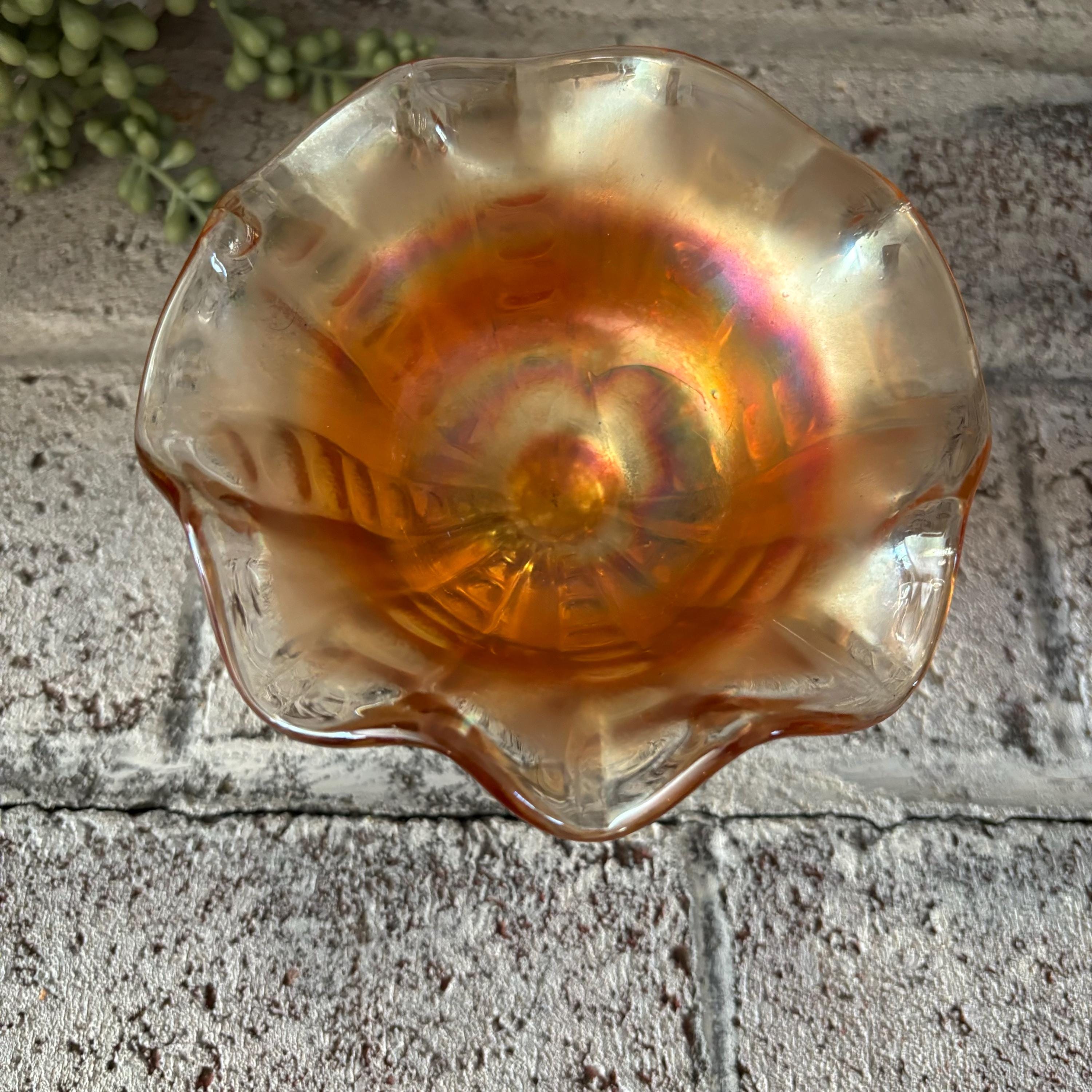 Stunning Marigold Carnival Glass Bowl Gallery