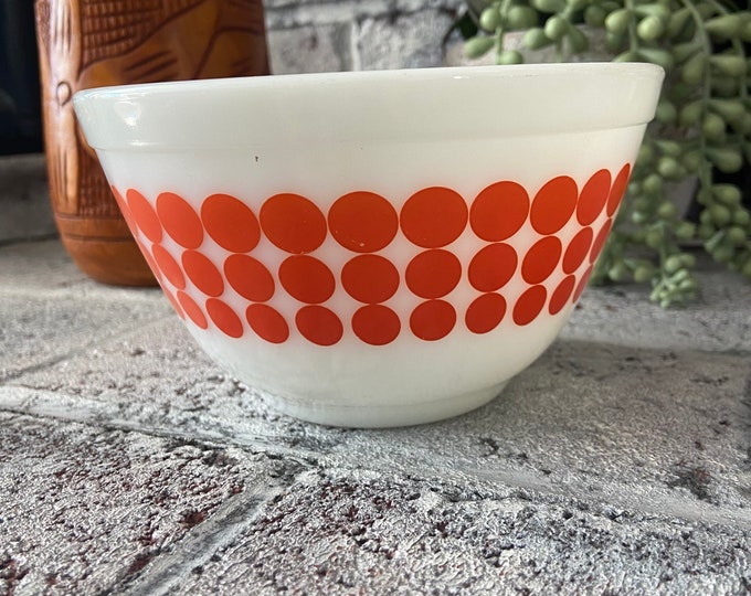 Vintage Orange Dots Mid Century Pyrex Bowl - Etsy