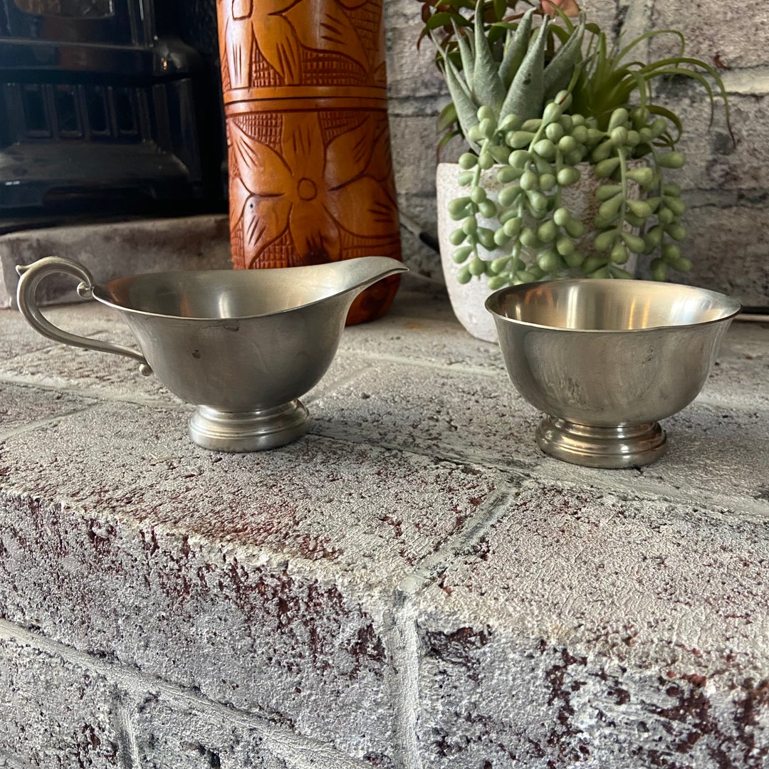 Preisner Pewter Sugar and Creamer Set Etsy