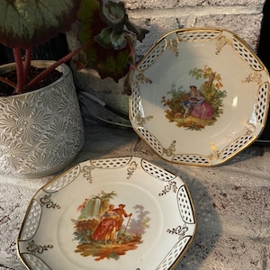 Vintage Schwarzenhammer Bavaria reticulated plates