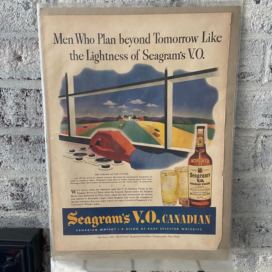 Vintage 1940s Seagrams Canadian Whiskey men Who Plan - Etsy