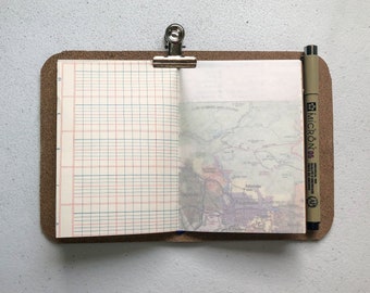 Vintage Paper Junk Journal Travelers Notebook Insert, Kraft Cover Choose Your Size